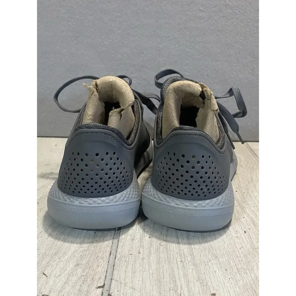 Crocs 204967 LiteRide Pacer Mens Gray WP Lace Up Comfort Sneaker Size 8